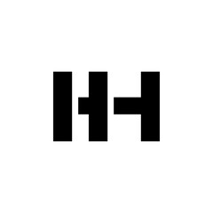 HH Negative Space Monogram Logo – Modern Minimal Lettermark Design