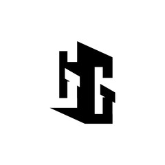 GG Negative Space Monogram Logo – Modern Minimal Lettermark Design