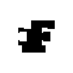 Fototapeta premium FF Negative Space Monogram Logo – Modern Minimal Lettermark Design