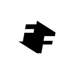FF Negative Space Monogram Logo – Modern Minimal Lettermark Design