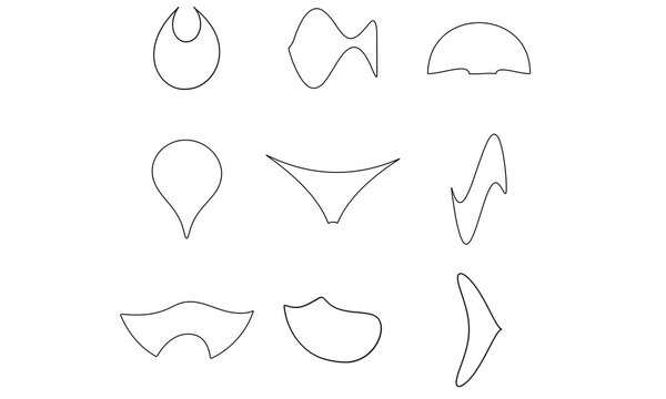 Vector illustration set of icons and symbols with a heart shape design element for health - Powered by Adobe