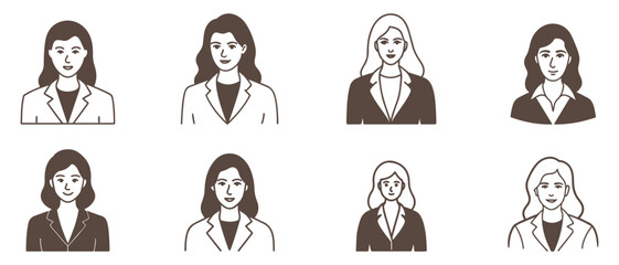 Professional Women Portraits in Monochrome Brown Style