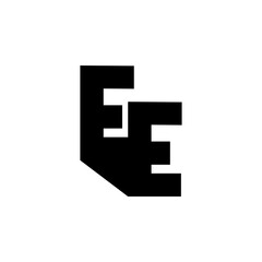 EE Negative Space Monogram Logo – Modern Minimal Lettermark Design