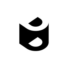 DD Negative Space Monogram Logo – Modern Minimal Lettermark Design