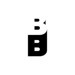 BB Negative Space Monogram Logo – Modern Minimal Lettermark Design