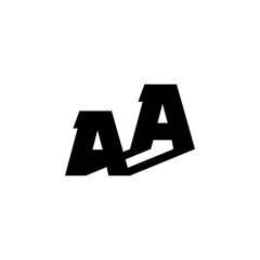 AA Negative Space Monogram Logo – Modern Minimal Lettermark Design