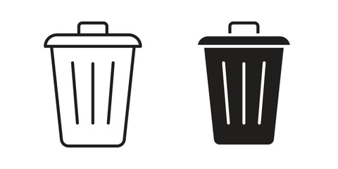 Bin icon silhouette abstract design. vector clipart designs
