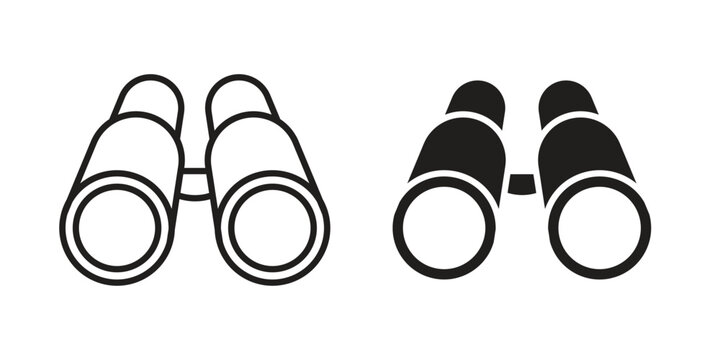 Binoculars icon silhouette abstract design. vector clipart designs