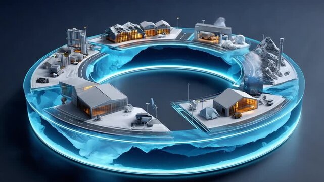 Circular Journey: An illustration presenting a cyclical flow of travel, with diverse modes of transportation and destinations embedded in a mesmerizing, dynamic circular design. 