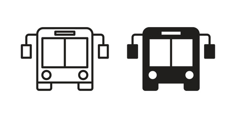 Bus icon silhouette abstract design. vector clipart designs