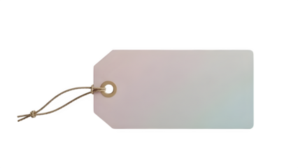 Blank white tag with string on black background for product labeling