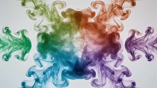インク 水中 拡散 混ざる 流体 抽象的 カラフル 色 アート 動き ダイナミック ウェーブ 煙 幻想的 マクロ 実験 背景 デザイン ゆらめき 神秘的