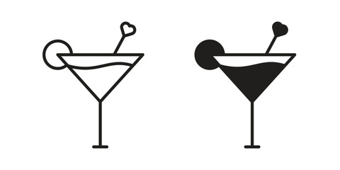 Cocktail icon silhouette abstract design. vector clipart designs