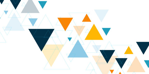 Frame of colored triangle abstract geometric pattern. Digital cube isometric on white background. Abstract multicolor triangle modern template for business technology presentation vector background	