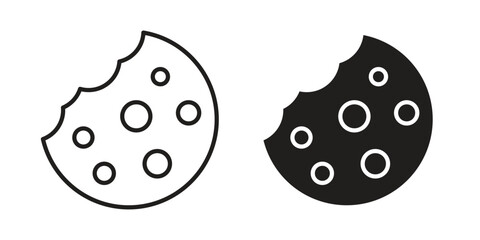 Cookie icon silhouette abstract design. vector clipart designs