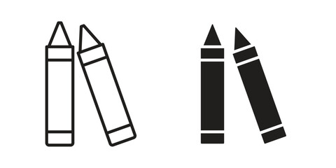 Crayon icon silhouette abstract design. vector clipart designs