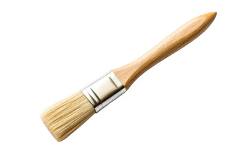 Wooden handle paint brush isolated on transparent background