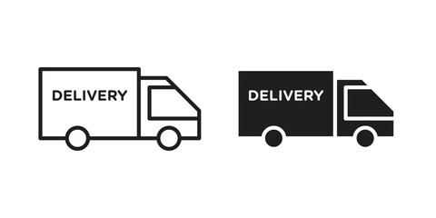 Delivery van icon silhouette abstract design. vector clipart designs