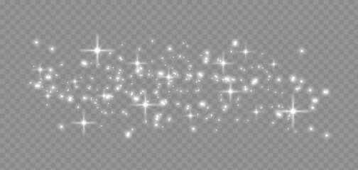 Glowing Light Effect with Glitter Particles ? Transparent Magic Dust Cloud and Sparkling Starry Decoration Vector.