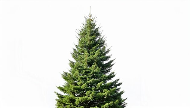 a majestic evergreen fir tree stands tall isolated on white background