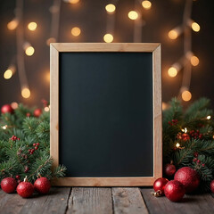 Vertical Christmas Menu Board Mockup