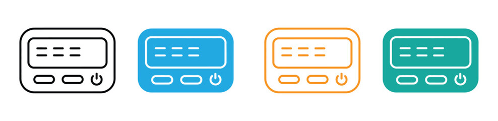 Modern glucose meter icons for blood sugar level checking. diabetes meter icon. Blood glucose meter test, testing strip diabetes Glucose monitor editable stroke isolated on white, linear vector outlin