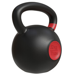 Heavyweight kettlebell for strength training and fitness workouts in a modern gym setting