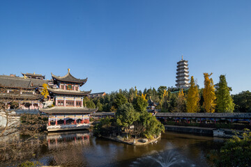 chinese pavilion in the park