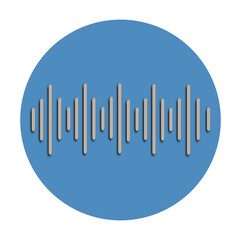 Minimal Voice Command Button – Abstract Blue Waveform Icon in Flat Design