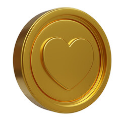 Golden heart-shaped token featuring a smooth, shiny surface perfect for gifting or commemorating special moments