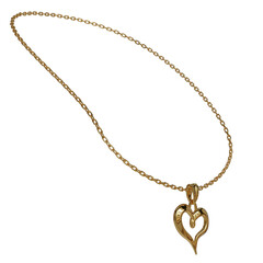 Elegant gold heart pendant necklace on a delicate chain for special occasions or everyday wear
