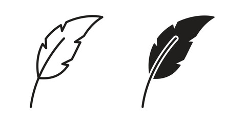 Feather icon silhouette abstract design. vector clipart designs