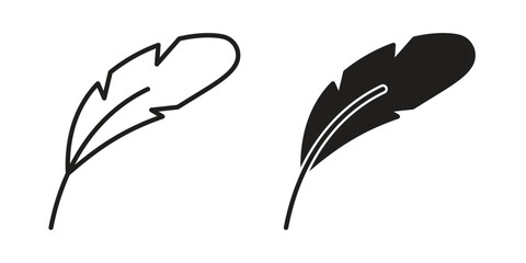 Feather icon silhouette abstract design. vector clipart designs