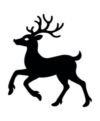 Reindeer Running Silhouette Design