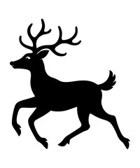 Running Reindeer Silhouette Minimal Vector