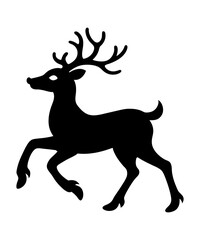Reindeer Running Outline Silhouette Illustration