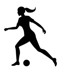 Woman Football Athlete Silhouette Design