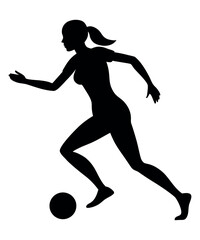 Female Football Sport Silhouette Vector