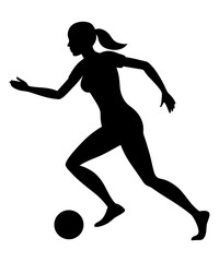 Woman Soccer Action Silhouette Artwork