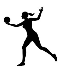 Female Handball Player Silhouette Illustration