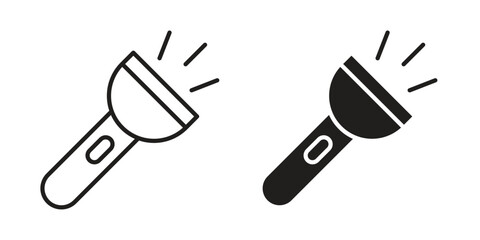 Flashlight icon silhouette abstract design. vector clipart designs