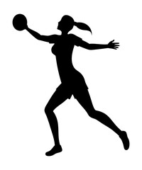 Woman Handball Silhouette Graphic