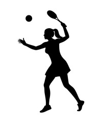 Woman Tennis Athlete Silhouette Design