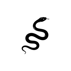 Obraz premium Black snake silhouette isolated on transparent background