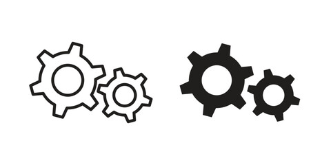 Gears icon silhouette abstract design. vector clipart designs