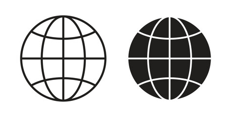 Obraz premium Globe icon silhouette abstract design. vector clipart designs