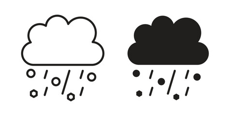 Hail icon silhouette abstract design. vector clipart designs