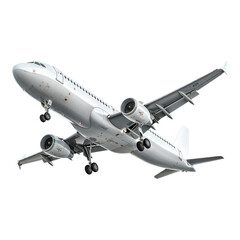 Obraz premium Aircraft flying in clear sky with gear down for landing