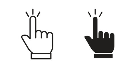 Hand pointer icon silhouette abstract design. vector clipart designs