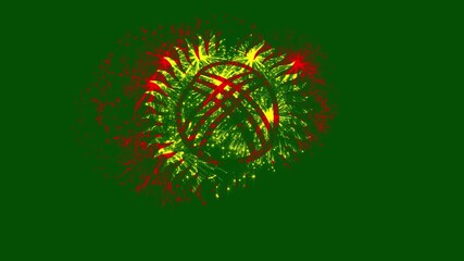 Kyrgyzstan Flag Fireworks Animation – National Flag Shaped Firework Effect Celebration on Green Screen – Kyrgyzstan Independence Day VFX Background